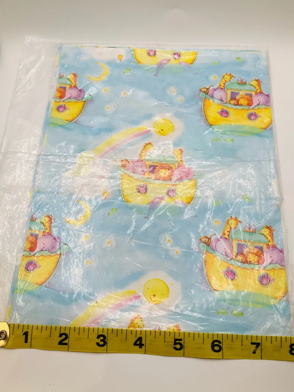🌼4/$10🌼 NIP Vintage American Greetings Pastel Baby Noah’s Ark Animal Gift Wrap